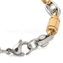Ionenplattierung (IP) 304 Edelstahl facettierte Säulengliederarmbänder für Männer&nbsp;BJEW-B093-01GP