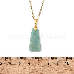 Pendentif trapèze à facettes en amazonite naturelle&nbsp;NJEW-JN06071-02