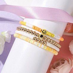 Ensemble de bracelets extensibles en argile polymère et perles en plastique&nbsp;BJEW-JB10226
