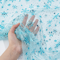 Polyester-Schneeflocken-Mesh-Gewebe&nbsp;DIY-WH0032-48