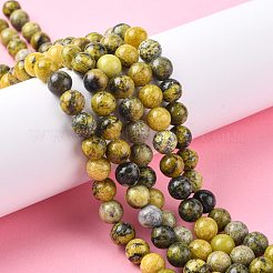 Hebras de cuentas de turquesa amarillo natural (jaspe)&nbsp;GSR007