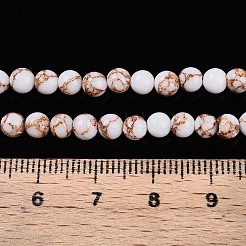 Fili di perle turchesi linea oro sintetico&nbsp;G-A255-A03-04C