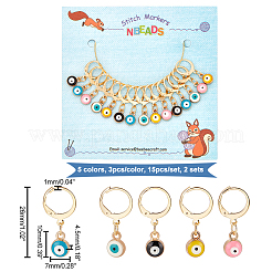 15pcs 5 color aleación esmalte mal de ojo encantos de bloqueo fabricantes de puntadas&nbsp;HJEW-PH01592