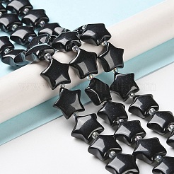 Natürliche schwarze Obsidian Perlen Stränge&nbsp;G-NH0005-022