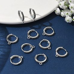 Shegrace Messing-Ohrringrohlinge mit Mikropavé-Fassung aus klaren Zirkonia&nbsp;XGR0154P-96P
