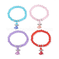 Braccialetti elastici trasparenti con perline di plastica per bambini&nbsp;BJEW-JB11507