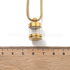 Colliers pendentifs en forme de bouteille en verre vide ouvrable en acier inoxydable 304&nbsp;NJEW-V001-08G