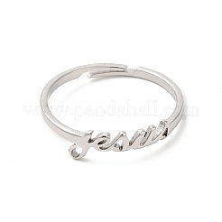Anlaufgeschützter verstellbarer Ring aus 304 Edelstahl mit Wort&nbsp;RJEW-L107-028P