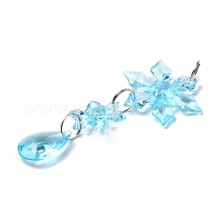 5 pendentif décoratif en acrylique transparent en forme de flocon de neige&nbsp;HJEW-D003-01A