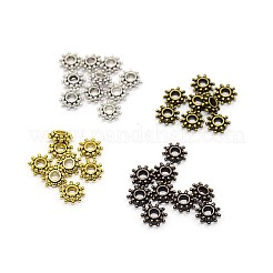 1 400-Box PC-Mischfarbe Blume tibetischen Stil Perlen Spacer&nbsp;TIBEB-X0020-NR-B