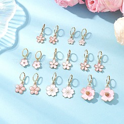 8 Paar Klappohrringe mit Kristall-Strass-Blumenmotiv&nbsp;EJEW-JE06666