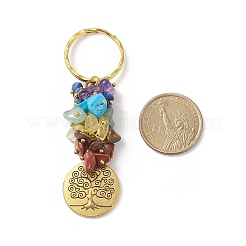 5 porte-clés pendentif en pierre précieuse naturelle chakra&nbsp;KEYC-JKC00414