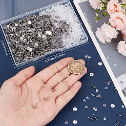1600 stücke 2 arten 304 edelstahl flache runde blank peg stud ohrring Zubehörse&nbsp;FIND-BBC0003-53A