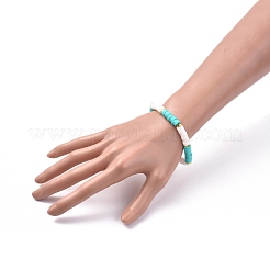 Bracciali elasticizzati fatti a mano in perle di argilla polimerica&nbsp;BJEW-JB05091