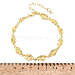 Armbänder aus Messing mit Gliederkette in Form einer Kaurimuschel für Damen&nbsp;BJEW-K248-07B-G