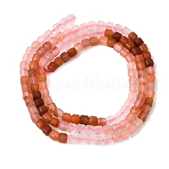 Perles dégradées de quartz rutile rouge naturel en poils de lapin et de quartz rose naturel&nbsp;GG-CBA4808-B02-02
