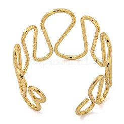 Braccialetti aperti con anello oscillante in acciaio inossidabile 202 con placcatura sotto vuoto in PVD per donna&nbsp;BJEW-M317-01A-G