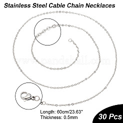 Colliers unisexes classiques en acier inoxydable 304 pour hommes et femmes&nbsp;STAS-UN0003-38P