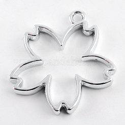 Rack-Beschichtung Legierung Sakura Anhänger mit offener Rückseite&nbsp;X-PALLOY-S047-36D-FF
