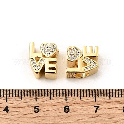 Messing Micro Pave klare Zirkonia europäische Perlen&nbsp;KK-P344-03G