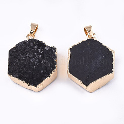 Electroplate natürlichen Druzy Achat Anhänger&nbsp;G-T112-21B