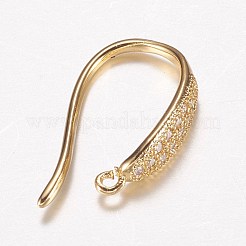 Crochets d'oreille en laiton avec micro pave zircone cubique&nbsp;ZIRC-A008-09G