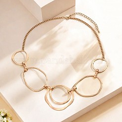 201 collane bavaglino multi-anello in acciaio inossidabile e lega per donna&nbsp;WG2A4B7-01