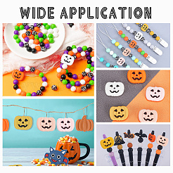 20 Stück 5 Farben Kürbis-Jack-o'-Laterne Halloween Lebensmittelqualität umweltfreundliche Silikonperlen&nbsp;SIL-AR0001-10