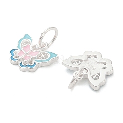 925 Schmetterlingsanhänger aus Sterlingsilber mit Emaille in Rosa und Himmelblau&nbsp;STER-P071-08S