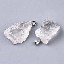 Rohe raue natürliche Quarzkristallanhänger&nbsp;X-G-N0326-52