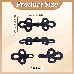 10 Paar handgefertigte chinesische Froschknoten-Knopf-Sets&nbsp;DIY-GA0008-65