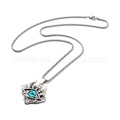 Teschio in lega con ciondolo in plastica con ciondolo occhio di drago&nbsp;NJEW-B084-01A