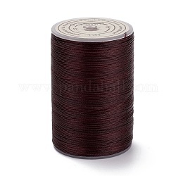 Round Waxed Polyester Thread String, Micro Macrame Cord, Twisted Cord, for Leather Sewing Stitching, Brown, 0.3~0.4mm, about 174.98 Yards(160m)/Roll