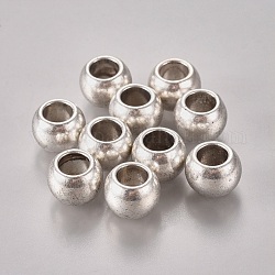 Large Hole Beads, Tibetan Style European Beads, Lead Free, Cadmium Free and Nickel Free, Round, Antique Silver, 8.5mm long, 11.5mm wide, hole: 6.5mm