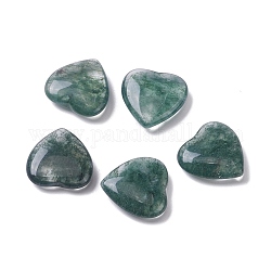 Perle di agata di muschio imitazione di vetro, Senza Buco / undrilled, cuore, verde, 20~20.5x20~20.5x6~7.5mm