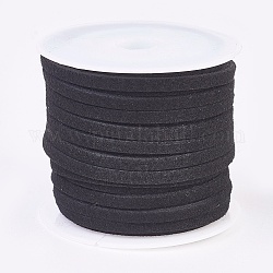 3x1.5mm Black Flat Faux Suede Cord, Faux Suede Lace, about 5.46 yards(5m)/roll
