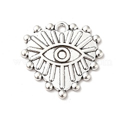 Сплавочные сеттинги для кулона (стразы), тибетский стиль, сердце с глазами, античное серебро, пригодный для стразов 2 мм, 19x20x1.5 мм, отверстие : 1.5 мм, Около 476 шт / 1000 г