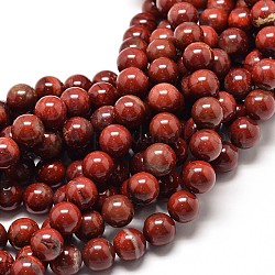 Naturale diaspro rosso filamenti di perline rotondo, 4mm, Foro: 1 mm, circa 98pcs/filo, 16 pollice