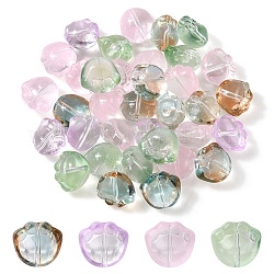 35 pz di perle di vetro dipinte a spruzzo trasparente, zampa di gatto, colore misto, 11x12x8.5mm, Foro: 1.2 mm