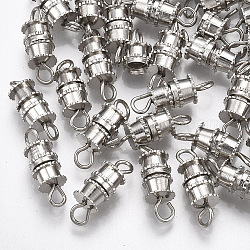 Cierres de tornillo de latón con anillos, sin níquel, Platino, 14x5mm, agujero: 1.8 mm