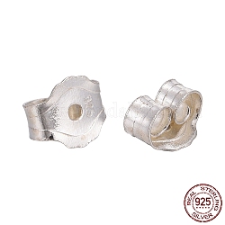 Fornituras pendientes 925 oreja de plata esterlina tuercas, plata, 5x4.5x3mm, agujero: 1 mm, aproximamente 115pairs / 20g