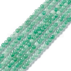 Natürliche Jade Perlen Stränge, gefärbt, Runde, mittlerer Aquamarin, 2.5~3 mm, Bohrung: 0.7 mm, ca. 131 Stk. / Strang, 15.75 Zoll (40 cm)