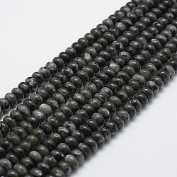 Perline labradorite naturale fili, rondelle, 6x4mm, Foro: 1 mm, circa 96~97pcs/filo, 15.3 pollice (39 cm)
