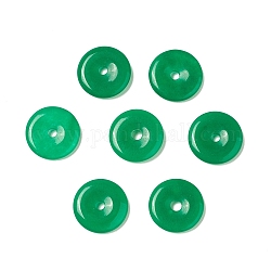 Pendentifs teints en jade de malaisie naturelle, breloque disque beignet/pi, 18x3.5~4mm, Trou: 3~3.5mm