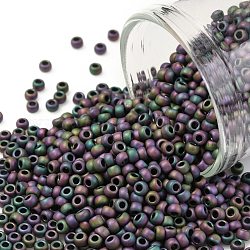 Toho perles de rocaille rondes, Perles de rocaille japonais, (709) couleur mate iris violet, 11/0, 2.2mm, Trou: 0.8mm, environ 5555 pcs/50 g