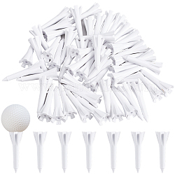 Craspire 50шт пластиковые футболки для гольфа с 5 зубцами, белые, 3.65x1.25 см, отверстие : 2.5 мм