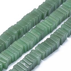 Verde naturale perline avventurina fili, perline heishi quadrate, 9~10.5x9~11x2~7mm, Foro: 1.2 mm, circa 114~121pcs/filo, 15.5~15.9 pollice (39.5~40.5 cm)