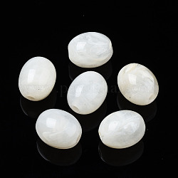 Perles acryliques, style de pierres fines imitation, baril, jaune clair, 13x10mm, Trou: 2mm, environ 550 pcs/500 g