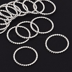 Tibetan Style Linking Rings, Circle Frames, Lead Free and Cadmium Free and Nickel Free, Silver Color Plated, 25x2mm