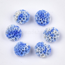 Perles de corail synthétiques, teinte, fleur de lotus, bleu royal, 15x16x9.5mm, Trou: 1.4mm